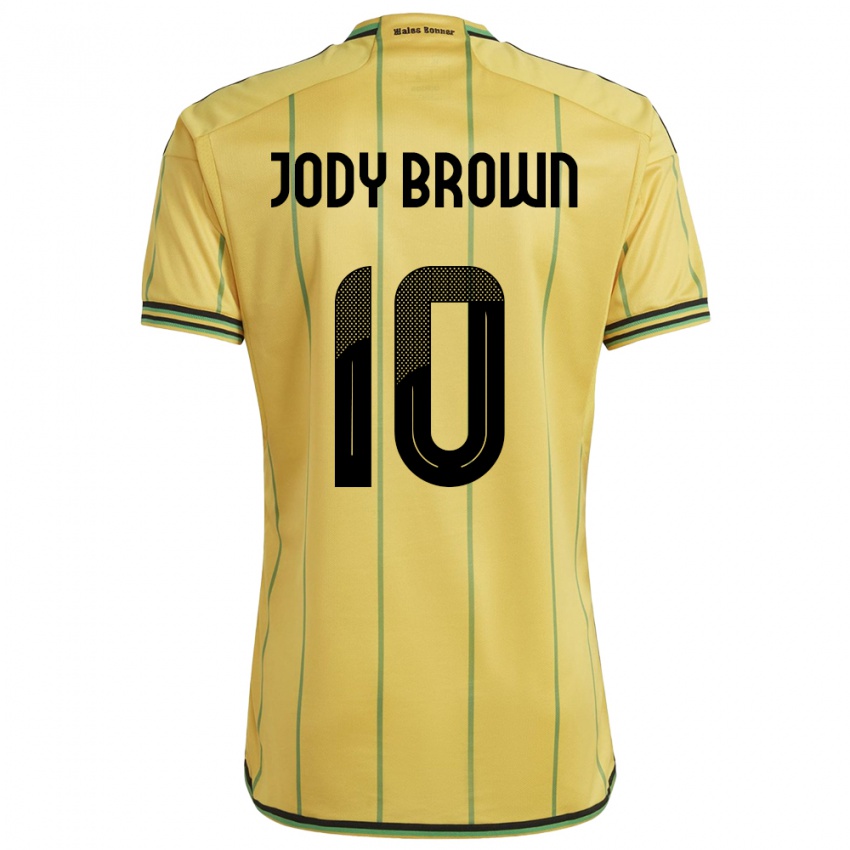 Mujer Camiseta Jamaica Jody Brown #10 Amarillo 1ª Equipación 24-26 La Camisa Perú