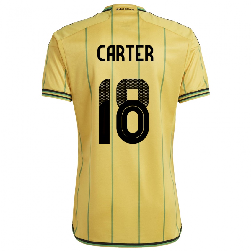 Mujer Camiseta Jamaica Trudi Carter #18 Amarillo 1ª Equipación 24-26 La Camisa Perú