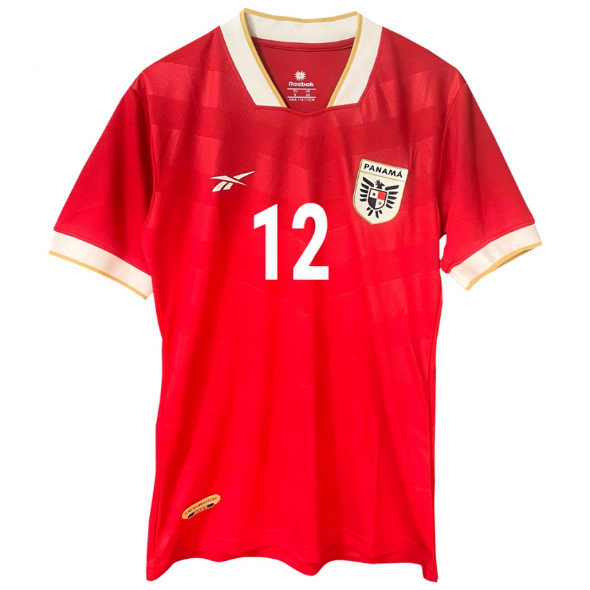 Mujer Camiseta Panamá César Samudio #12 Rojo 1ª Equipación 24-26 La Camisa Perú