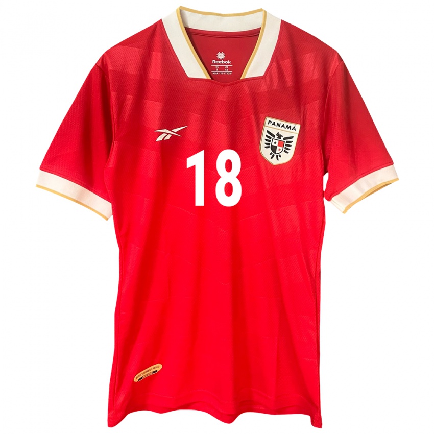 Mujer Camiseta Panamá Kairo Walters #18 Rojo 1ª Equipación 24-26 La Camisa Perú