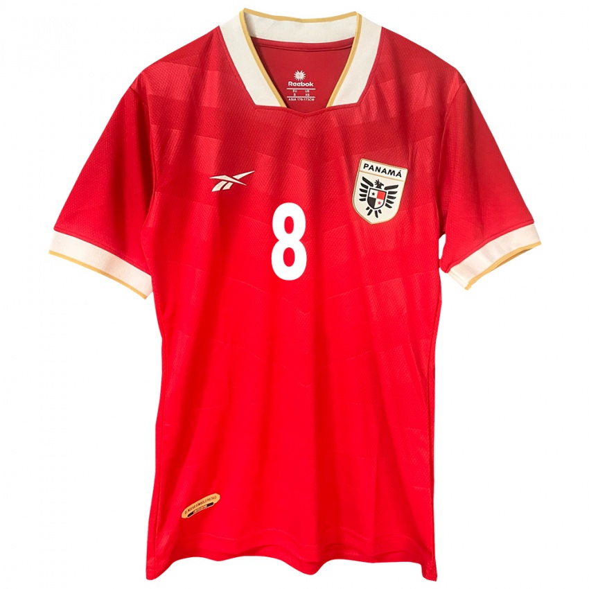 Mujer Camiseta Panamá Schiandra González #8 Rojo 1ª Equipación 24-26 La Camisa Perú