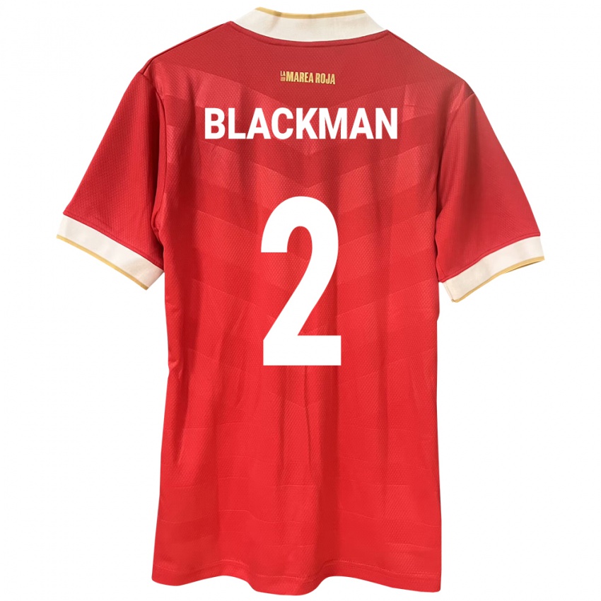 Mujer Camiseta Panamá César Blackman #2 Rojo 1ª Equipación 24-26 La Camisa Perú