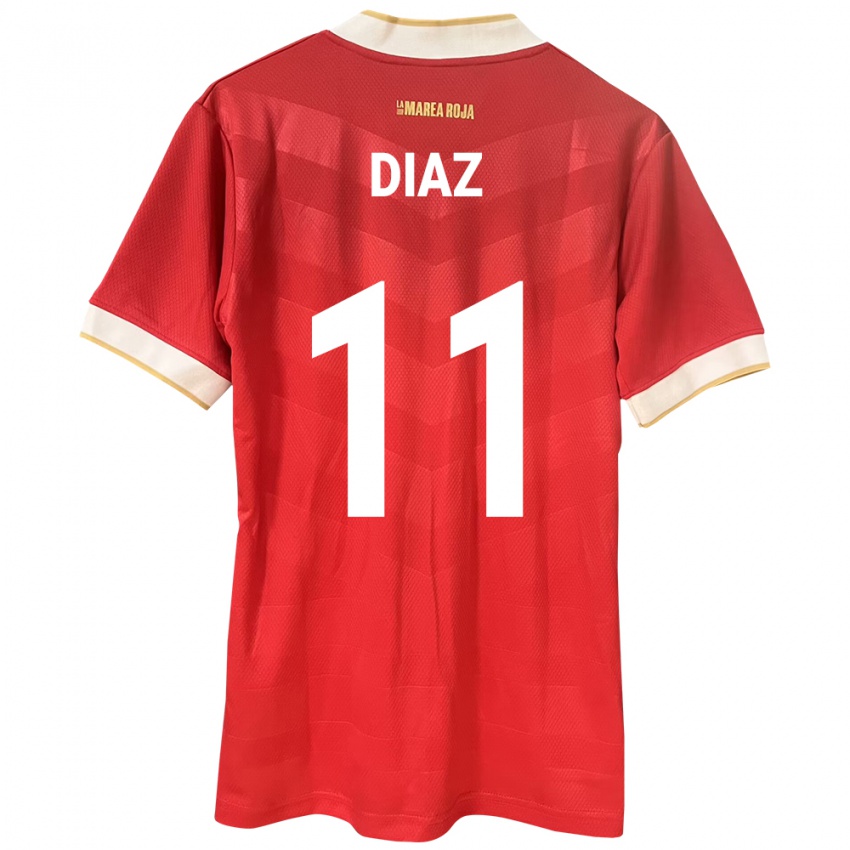 Mujer Camiseta Panamá Ismael Díaz #11 Rojo 1ª Equipación 24-26 La Camisa Perú