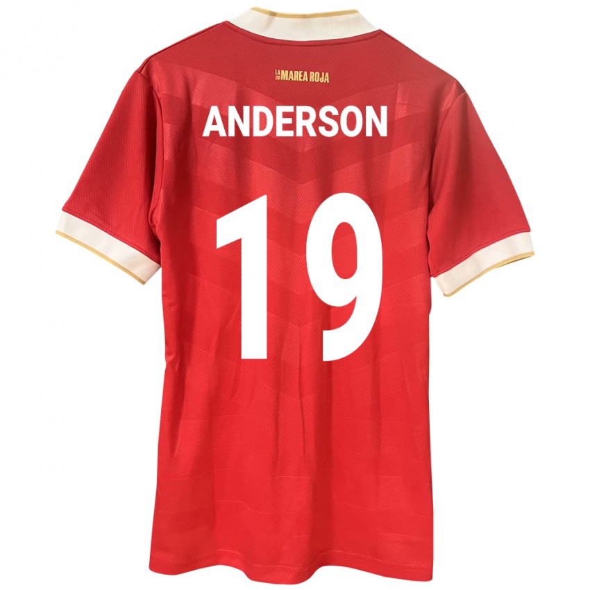 Mujer Camiseta Panamá Iván Anderson #19 Rojo 1ª Equipación 24-26 La Camisa Perú