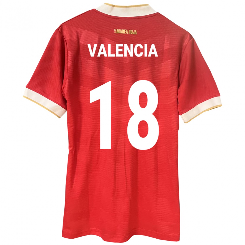 Mujer Camiseta Panamá Omar Valencia #18 Rojo 1ª Equipación 24-26 La Camisa Perú
