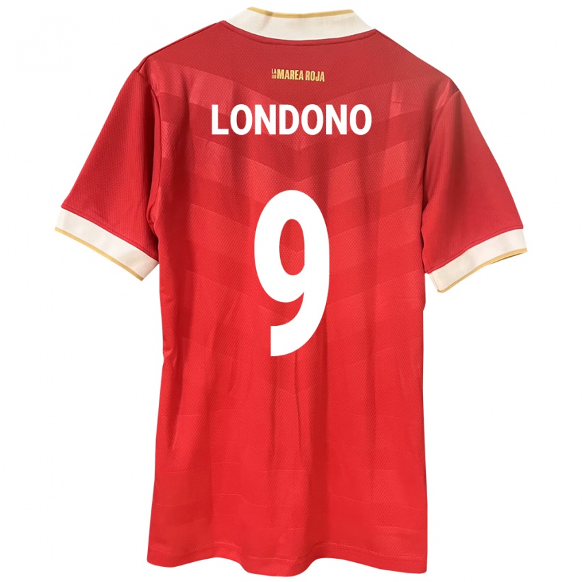 Mujer Camiseta Panamá Azarias Londoño #9 Rojo 1ª Equipación 24-26 La Camisa Perú