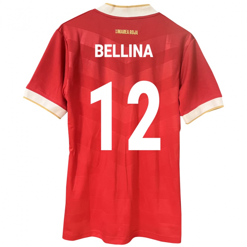 Mujer Camiseta Panamá Lucca Bellina #12 Rojo 1ª Equipación 24-26 La Camisa Perú