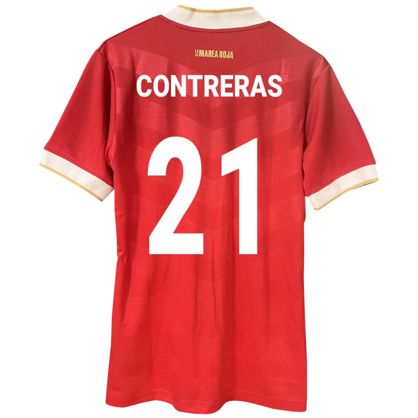 Mujer Camiseta Panamá Davis Contreras #21 Rojo 1ª Equipación 24-26 La Camisa Perú
