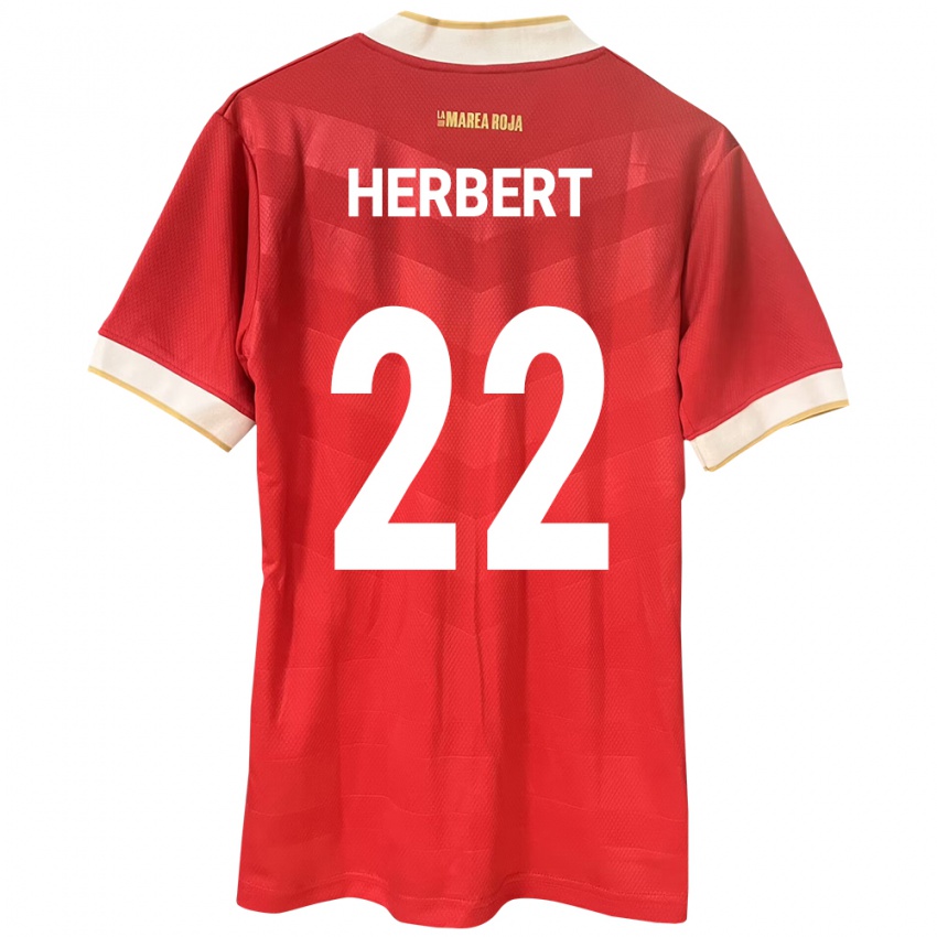 Mujer Camiseta Panamá Antony Herbert #22 Rojo 1ª Equipación 24-26 La Camisa Perú