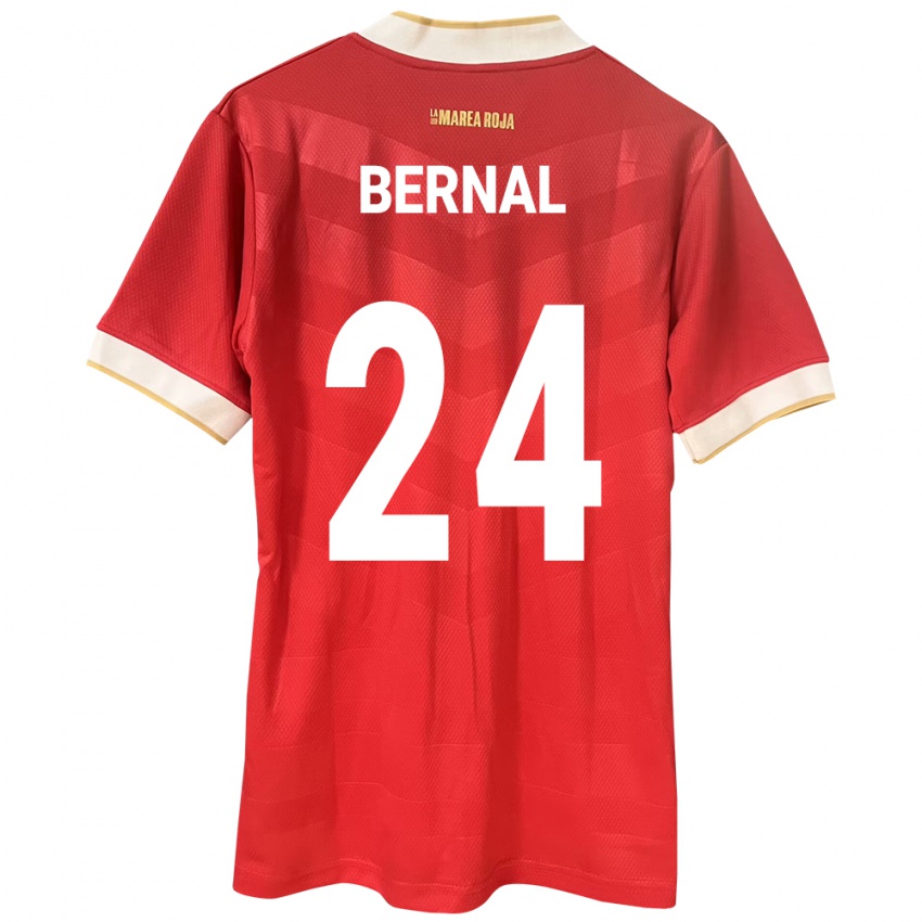Mujer Camiseta Panamá Kevin Bernal #24 Rojo 1ª Equipación 24-26 La Camisa Perú