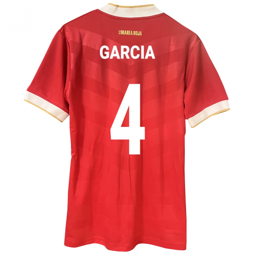 Mujer Camiseta Panamá Giancarlos García #4 Rojo 1ª Equipación 24-26 La Camisa Perú