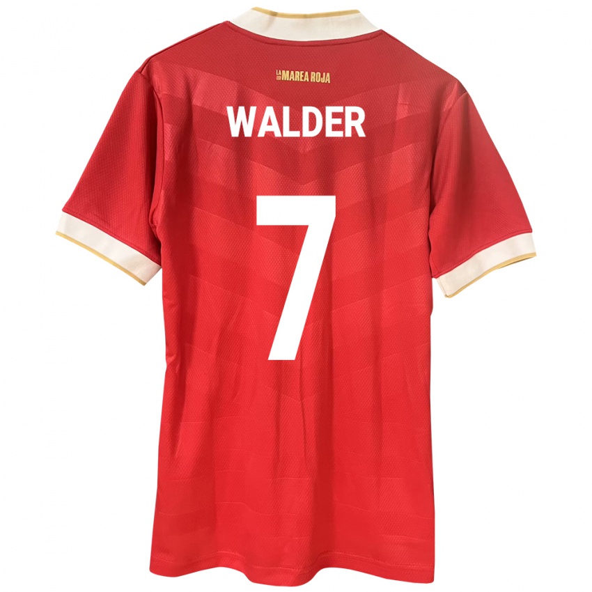 Mujer Camiseta Panamá Kevin Walder #7 Rojo 1ª Equipación 24-26 La Camisa Perú