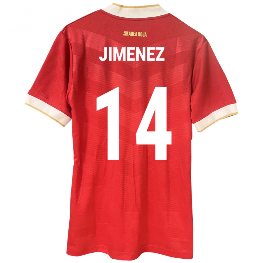 Mujer Camiseta Panamá Juan Jiménez #14 Rojo 1ª Equipación 24-26 La Camisa Perú