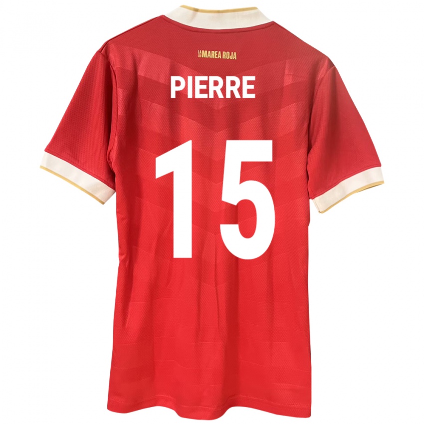 Mujer Camiseta Panamá Joshua Pierre #15 Rojo 1ª Equipación 24-26 La Camisa Perú