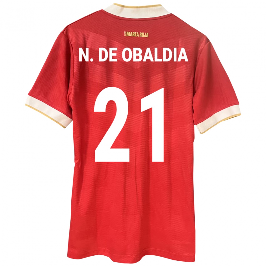 Mujer Camiseta Panamá Nicole De Obaldía #21 Rojo 1ª Equipación 24-26 La Camisa Perú