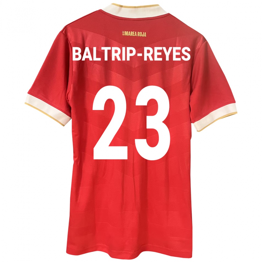 Mujer Camiseta Panamá Carina Baltrip-Reyes #23 Rojo 1ª Equipación 24-26 La Camisa Perú