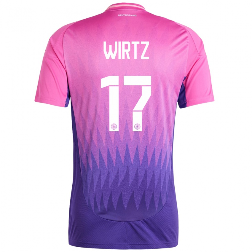 Mujer Camiseta Alemania Florian Wirtz #17 Rosado Morado 2ª Equipación 24-26 La Camisa Perú