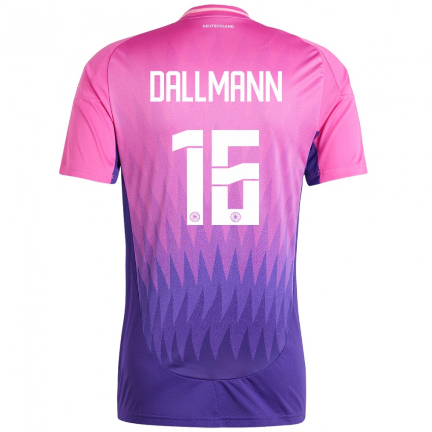 Mujer Camiseta Alemania Linda Dallmann #16 Rosado Morado 2ª Equipación 24-26 La Camisa Perú