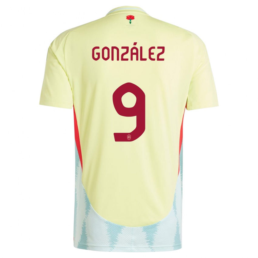 Mujer Camiseta España Esther Gonzalez #9 Amarillo 2ª Equipación 24-26 La Camisa Perú