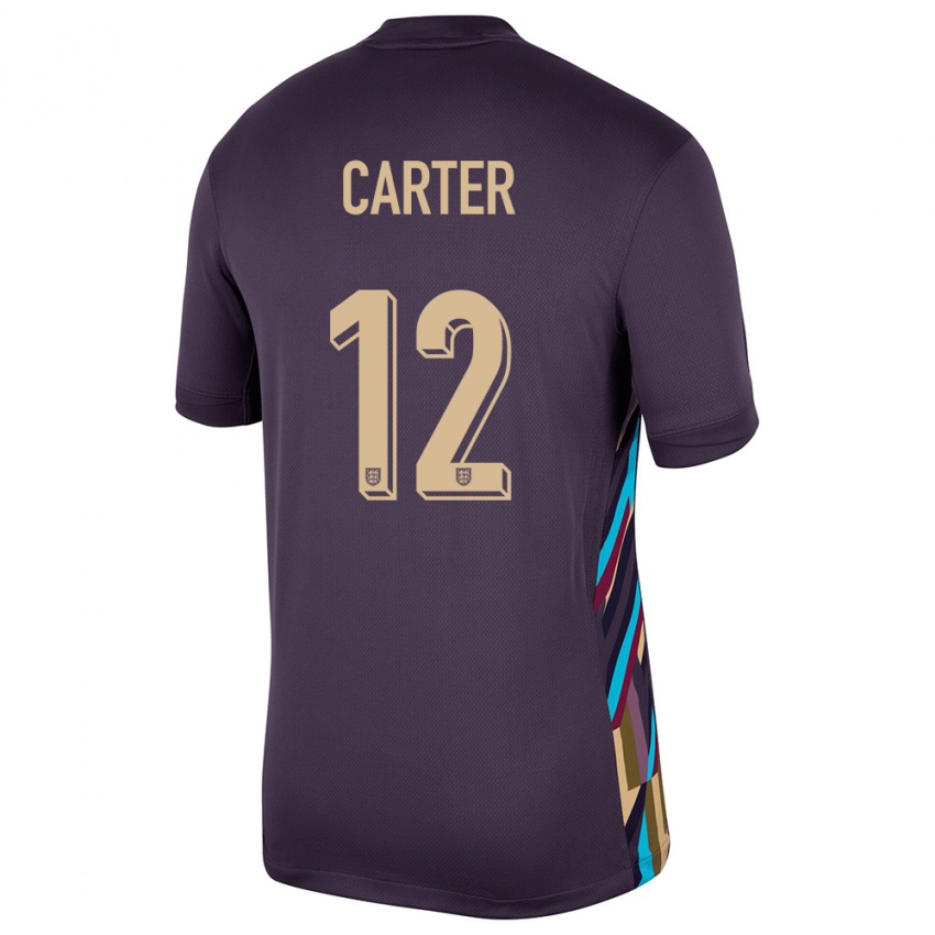 Mujer Camiseta Inglaterra Jess Carter #12 Pasa Oscura 2ª Equipación 24-26 La Camisa Perú
