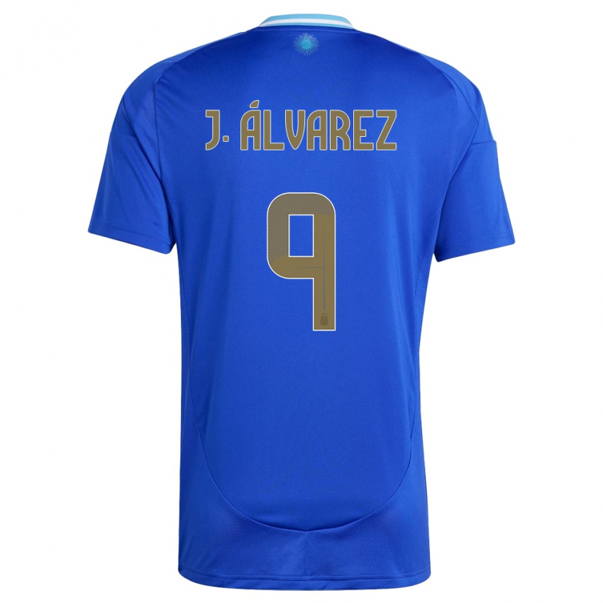 Mujer Camiseta Argentina Julian Alvarez #9 Azul 2ª Equipación 24-26 La Camisa Perú