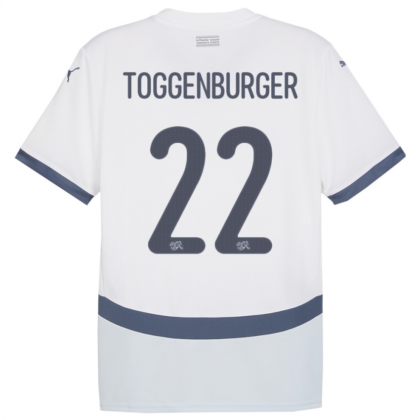 Mujer Camiseta Suiza Nando Toggenburger #22 Blanco 2ª Equipación 24-26 La Camisa Perú