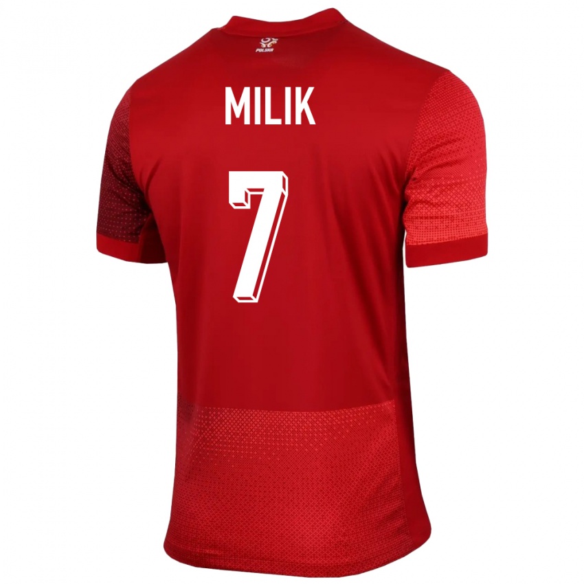 Mujer Camiseta Polonia Arkadiusz Milik #7 Rojo 2ª Equipación 24-26 La Camisa Perú