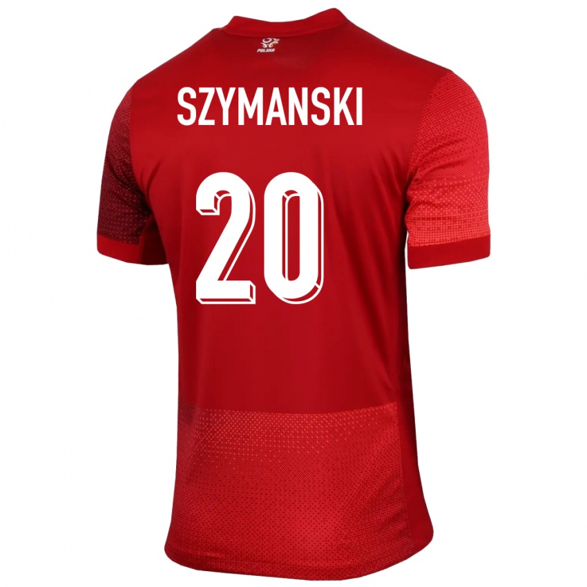 Mujer Camiseta Polonia Sebastian Szymanski #20 Rojo 2ª Equipación 24-26 La Camisa Perú