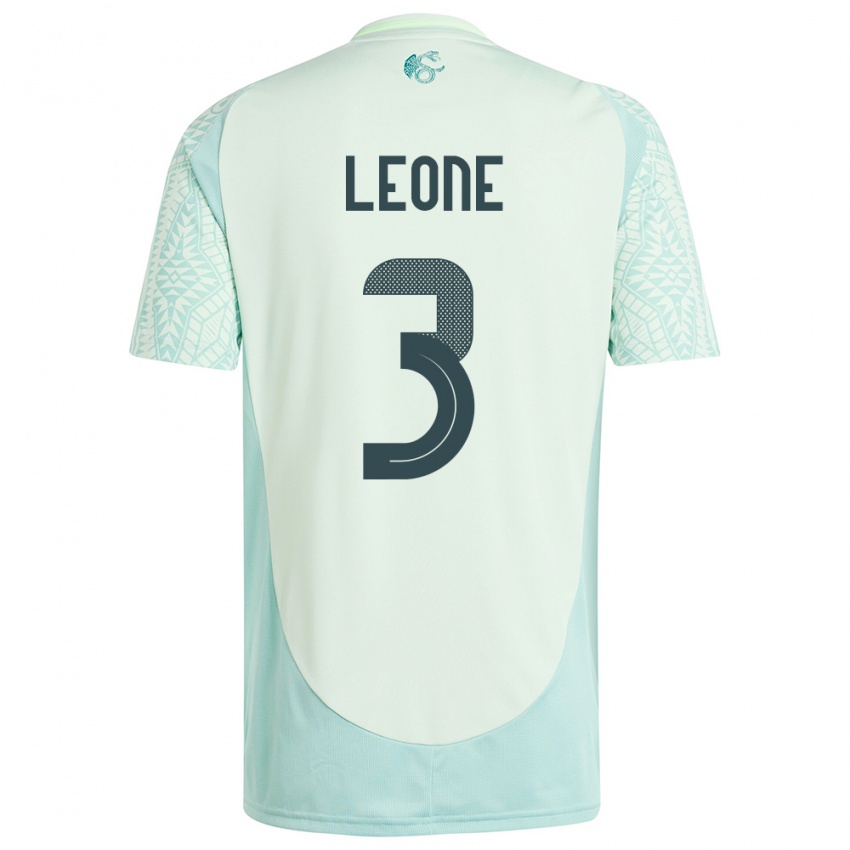 Mujer Camiseta México Antonio Leone #3 Lino Verde 2ª Equipación 24-26 La Camisa Perú