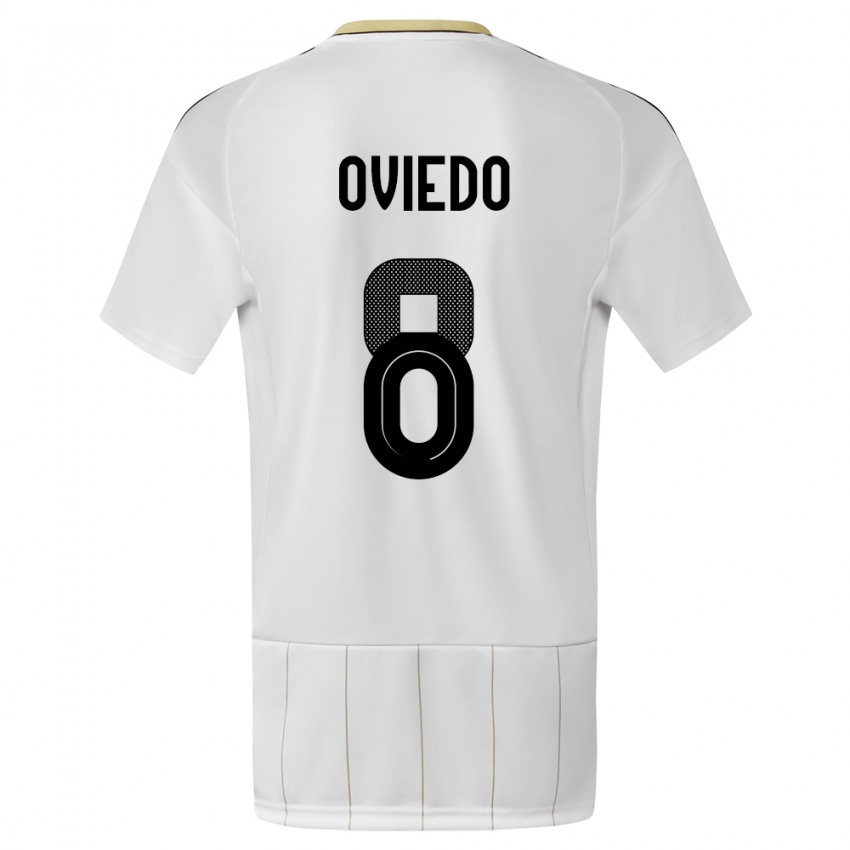 Mujer Camiseta Costa Rica Bryan Oviedo #8 Blanco 2ª Equipación 24-26 La Camisa Perú