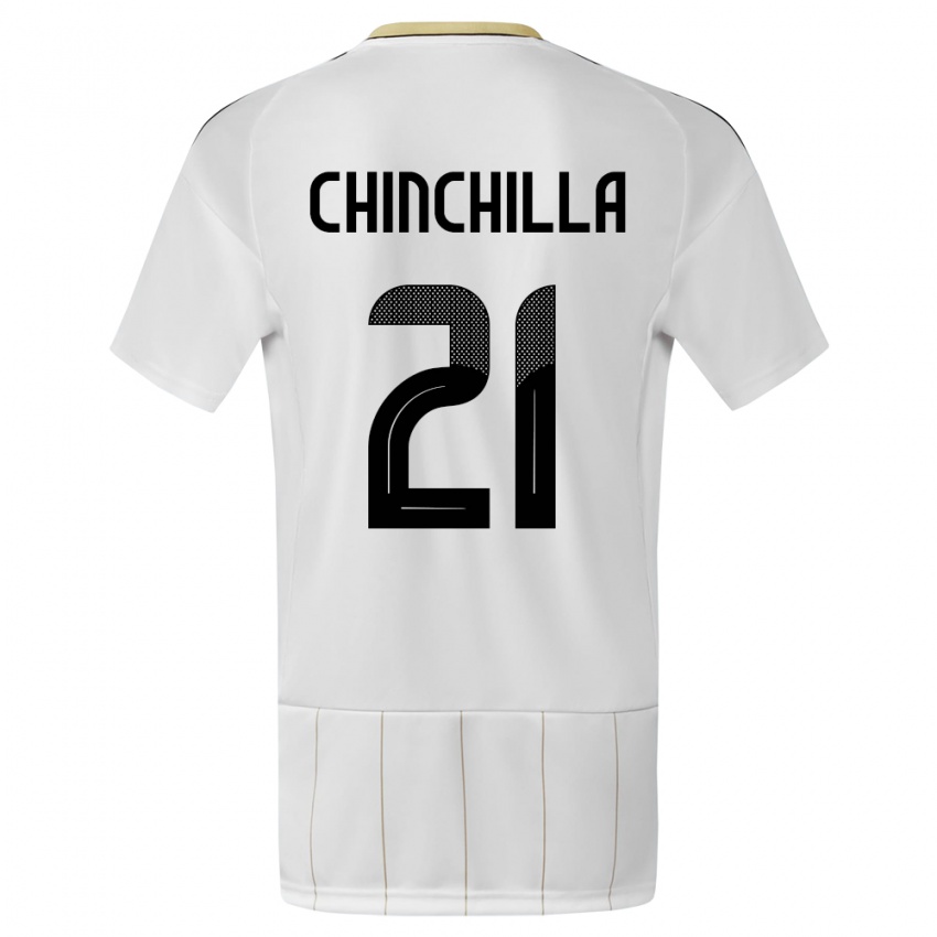 Mujer Camiseta Costa Rica Viviana Chinchilla #21 Blanco 2ª Equipación 24-26 La Camisa Perú
