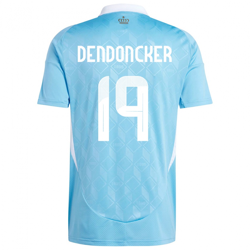 Mujer Camiseta Bélgica Leander Dendoncker #19 Azul 2ª Equipación 24-26 La Camisa Perú