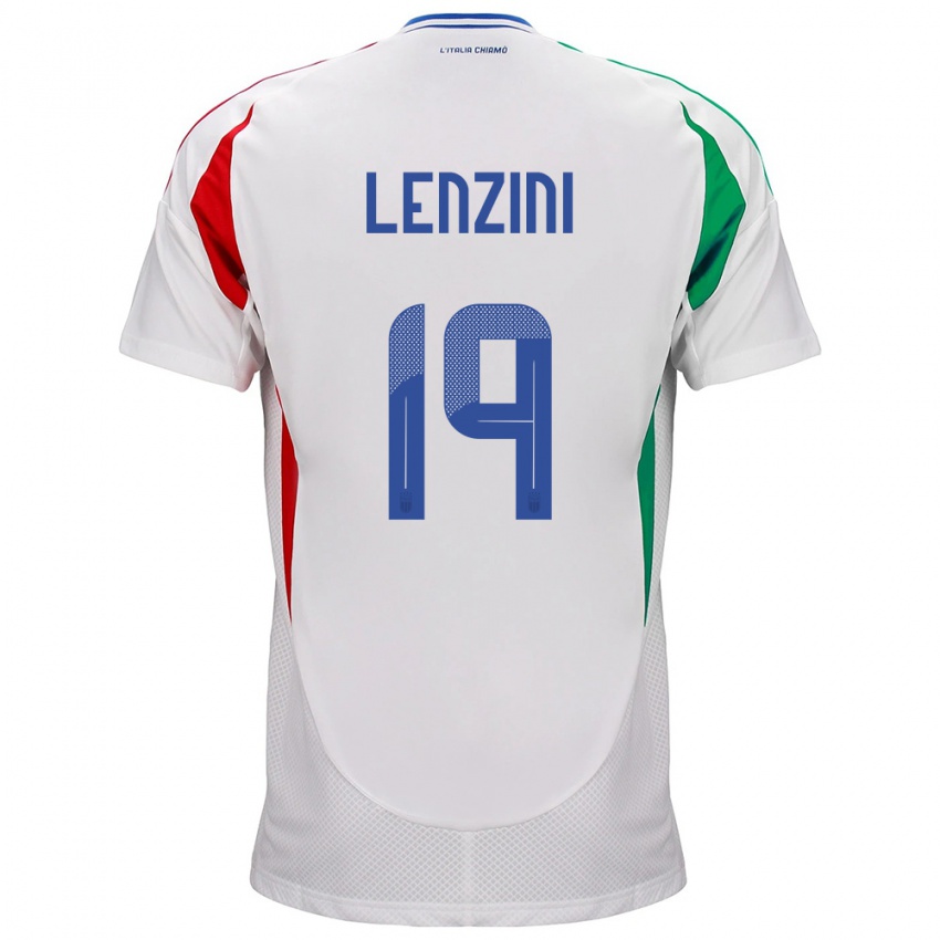 Mujer Camiseta Italia Martina Lenzini #19 Blanco 2ª Equipación 24-26 La Camisa Perú