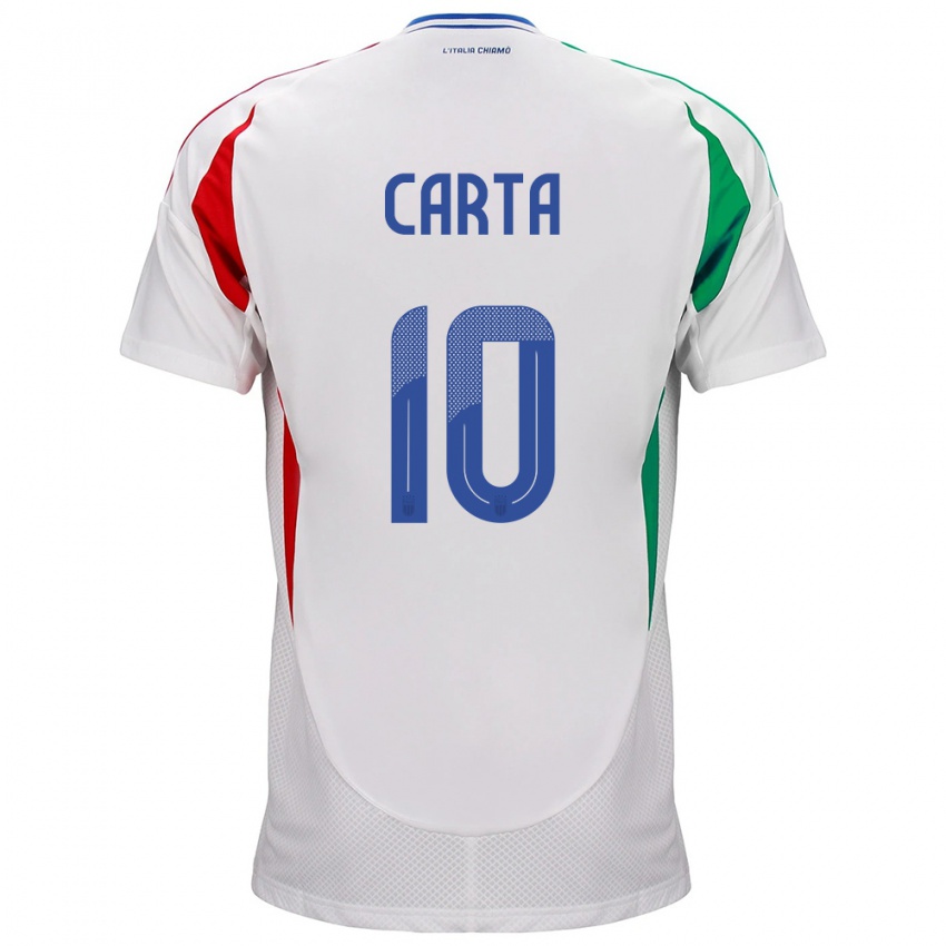 Mujer Camiseta Italia Antonella Carta #10 Blanco 2ª Equipación 24-26 La Camisa Perú