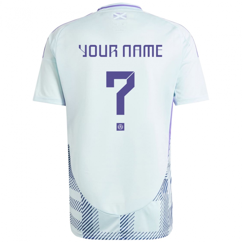 Mujer Camiseta Escocia Su Nombre #0 Azul Menta Claro 2ª Equipación 24-26 La Camisa Perú