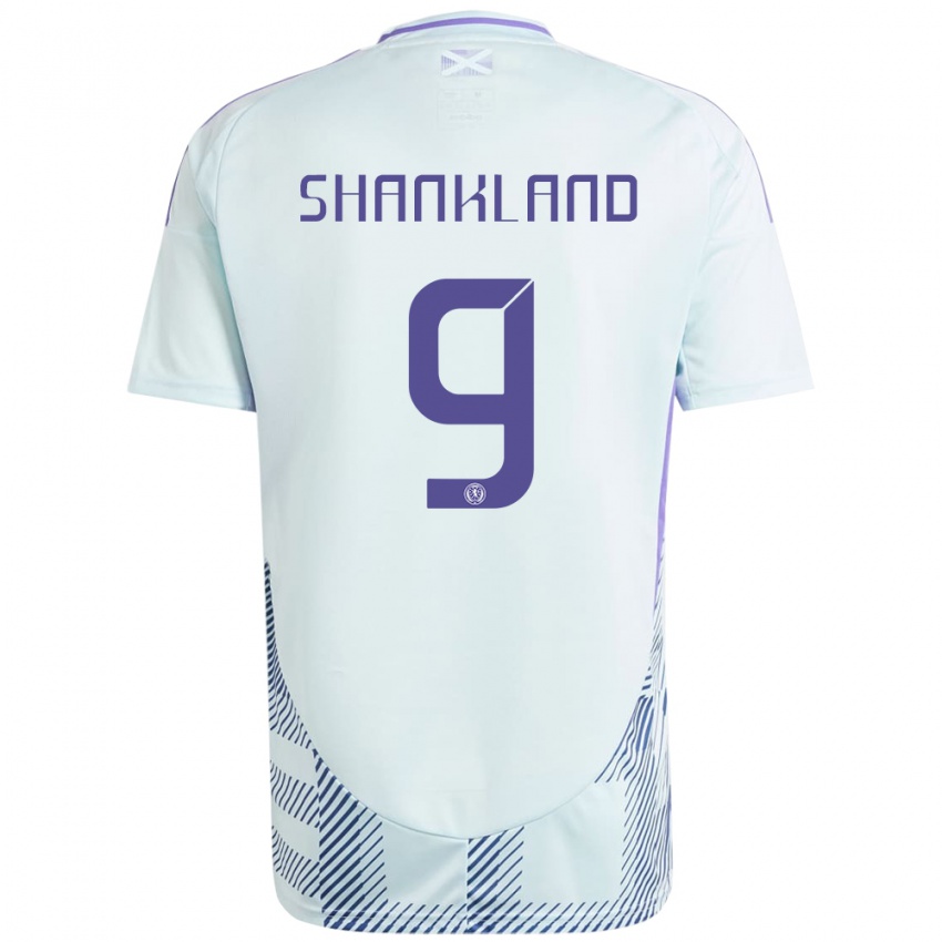 Mujer Camiseta Escocia Lawrence Shankland #9 Azul Menta Claro 2ª Equipación 24-26 La Camisa Perú