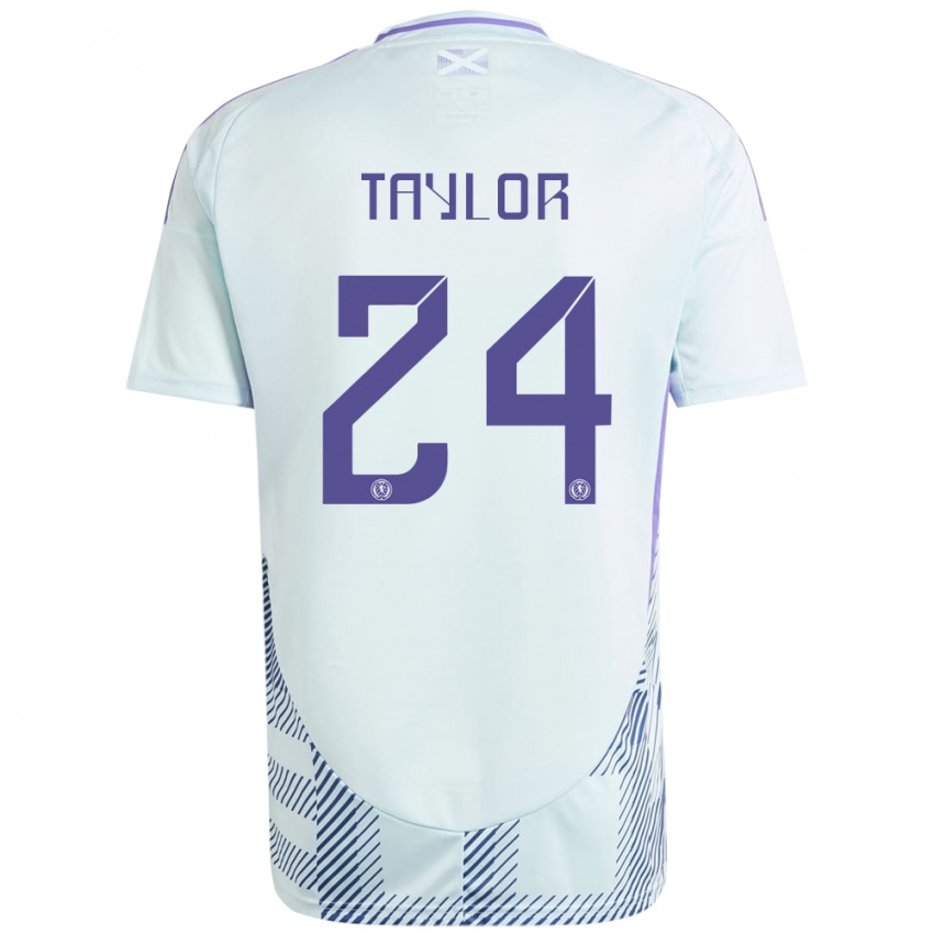 Mujer Camiseta Escocia Greg Taylor #24 Azul Menta Claro 2ª Equipación 24-26 La Camisa Perú