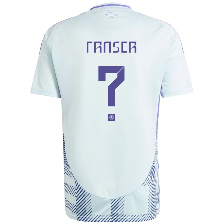 Mujer Camiseta Escocia Robbie Fraser #0 Azul Menta Claro 2ª Equipación 24-26 La Camisa Perú
