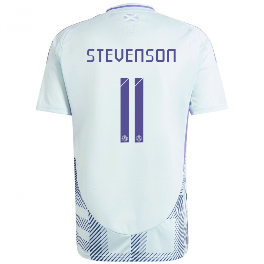 Mujer Camiseta Escocia Gus Stevenson #11 Azul Menta Claro 2ª Equipación 24-26 La Camisa Perú