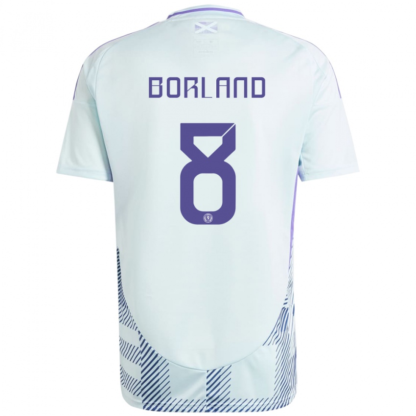 Mujer Camiseta Escocia Aidan Borland #8 Azul Menta Claro 2ª Equipación 24-26 La Camisa Perú