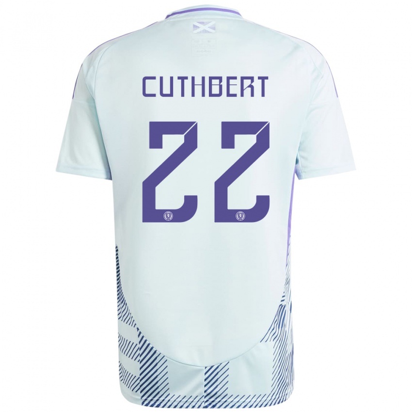 Mujer Camiseta Escocia Erin Cuthbert #22 Azul Menta Claro 2ª Equipación 24-26 La Camisa Perú