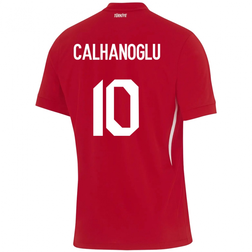 Mujer Camiseta Turquía Hakan Çalhanoğlu #10 Rojo 2ª Equipación 24-26 La Camisa Perú