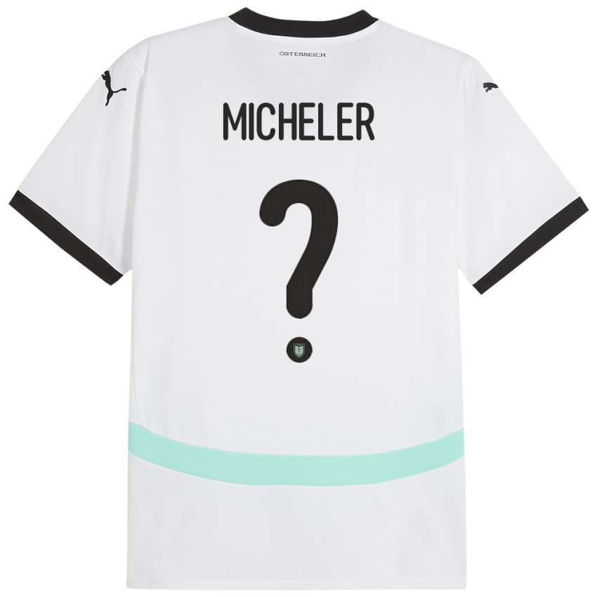 Mujer Camiseta Austria Florian Micheler #0 Blanco 2ª Equipación 24-26 La Camisa Perú