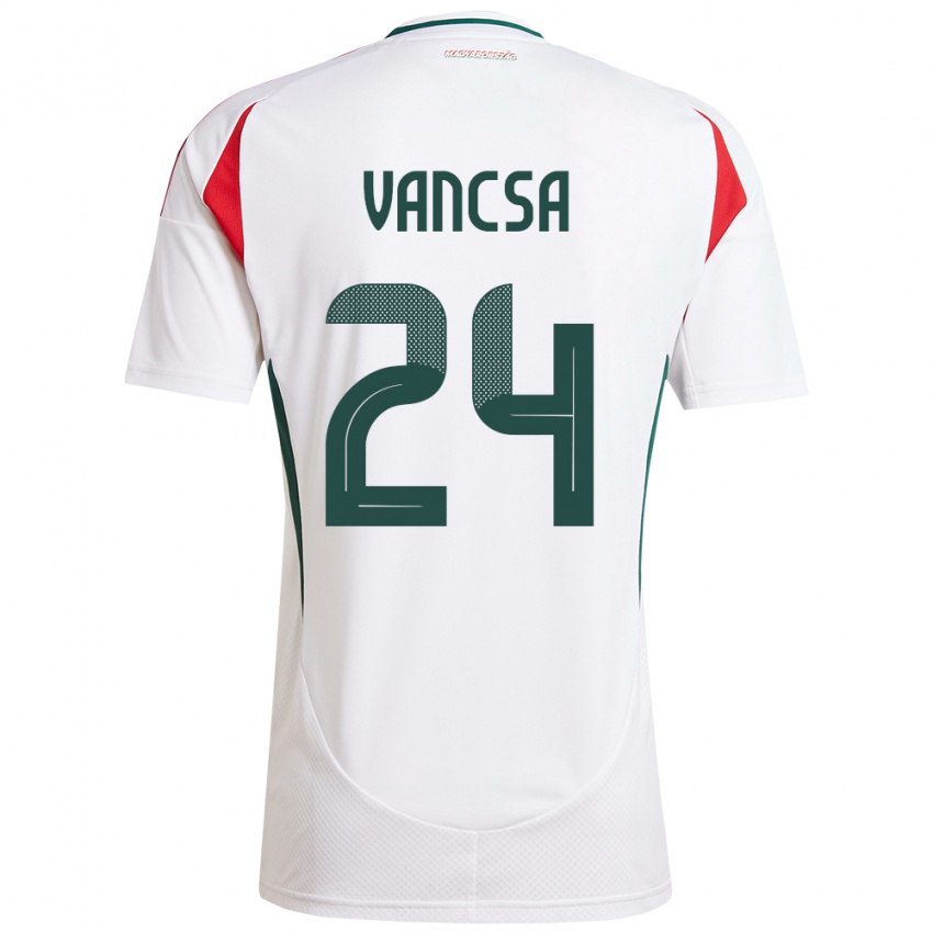 Mujer Camiseta Hungría Zalán Vancsa #24 Blanco 2ª Equipación 24-26 La Camisa Perú
