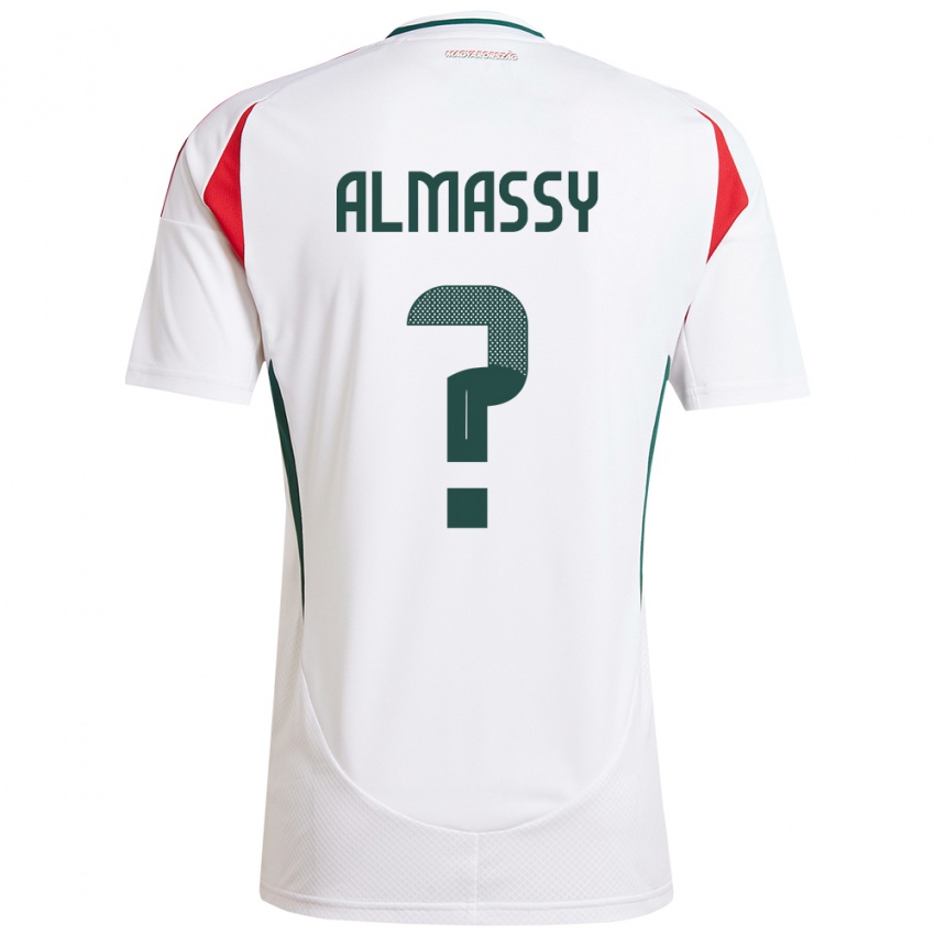 Mujer Camiseta Hungría Levente Almássy #0 Blanco 2ª Equipación 24-26 La Camisa Perú