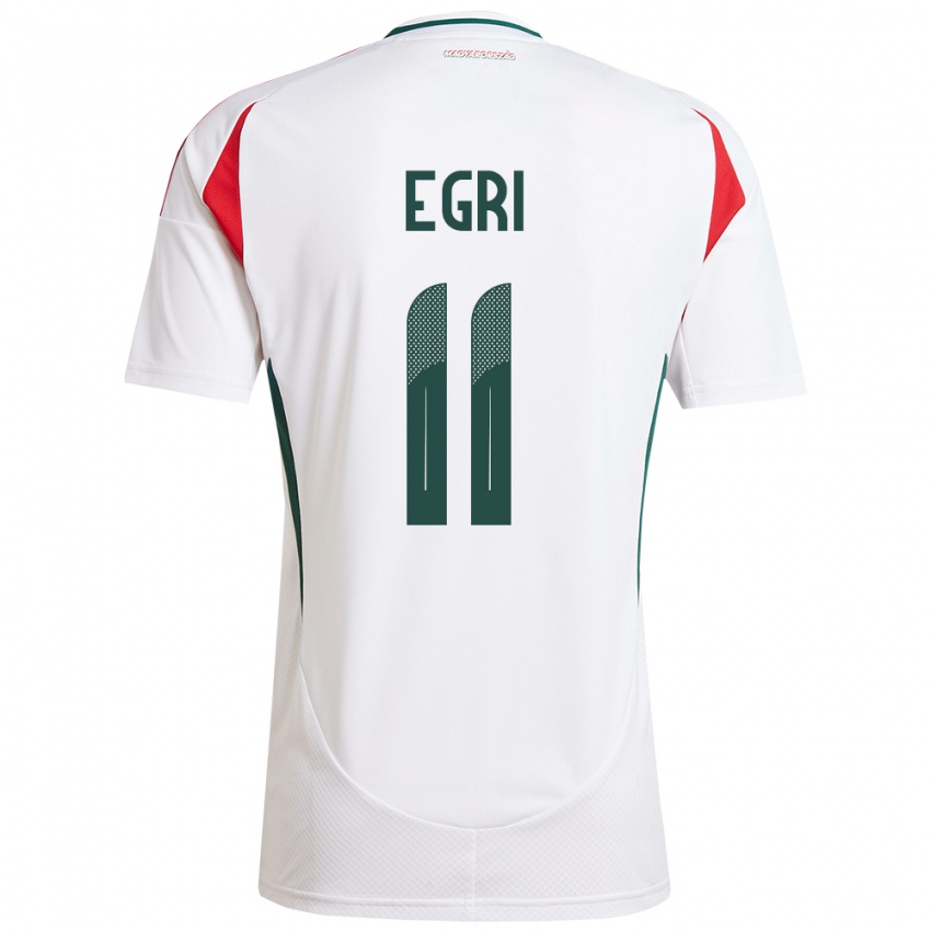 Mujer Camiseta Hungría Imre Egri #11 Blanco 2ª Equipación 24-26 La Camisa Perú