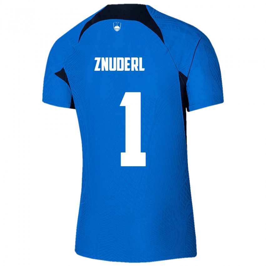 Mujer Camiseta Eslovenia Tai Znuderl #1 Azul 2ª Equipación 24-26 La Camisa Perú