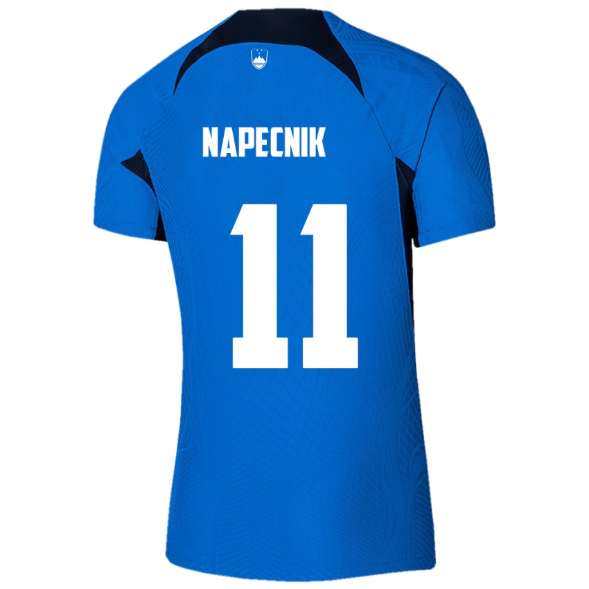 Mujer Camiseta Eslovenia Gal Napecnik #11 Azul 2ª Equipación 24-26 La Camisa Perú