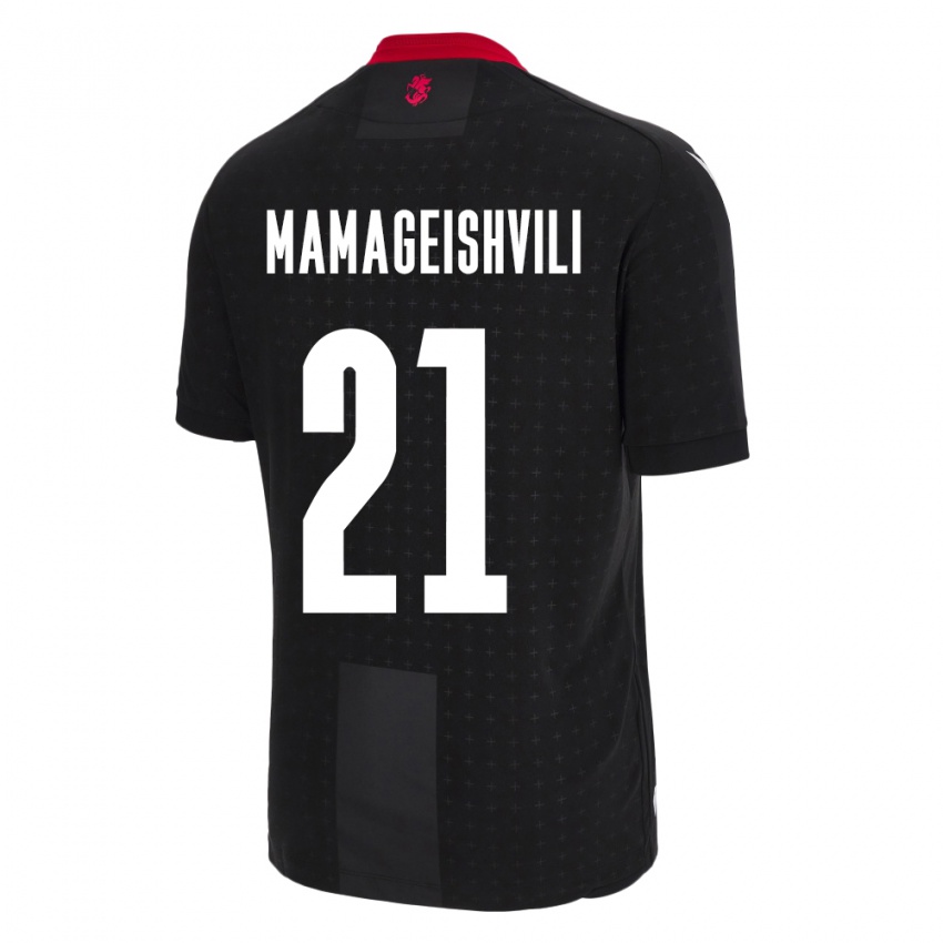 Mujer Camiseta Georgia Otar Mamageishvili #21 Negro 2ª Equipación 24-26 La Camisa Perú