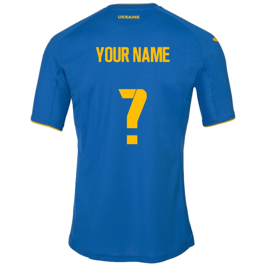Mujer Camiseta Ucrania Su Nombre #0 Azul 2ª Equipación 24-26 La Camisa Perú